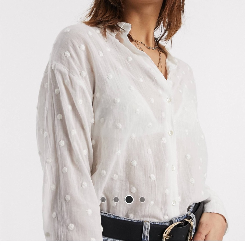 Stradivarius polka dot blouse